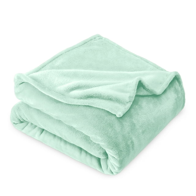 Bare Home Microplush Fleece Blanket - 300 GSM - Fuzzy Microfleece - Soft & Plush - Twin/Twin XL, Spring Mint