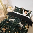 thumbnail image 3 of Erosebridal Vintage Floral Twin Bedding, Wild Horse Squirrel Moose Duvet Cover Set, Black Reversible, 2pcs 1 Duvet Cover and 1 Pillowcase, No Comforter, 3 of 6