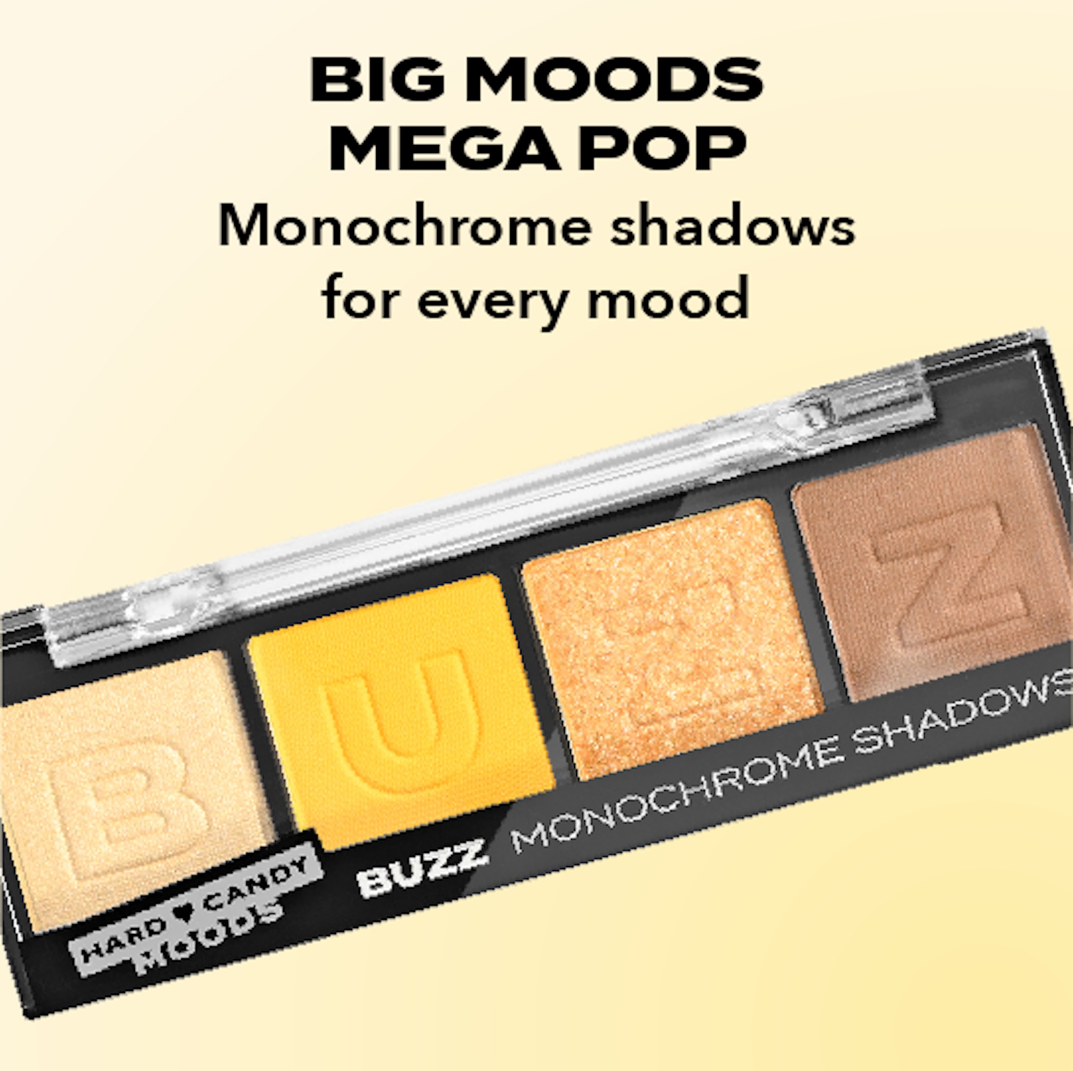 Hard Candy, Moods Shadow Palette, 4 Bold & Buildable Monochromatic Shades, BUZZ, .10oz