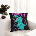 thumbnail image 6 of Yiaed Rex Dinosaur With Sunglasses Print Pillow Covers Super Soft Decorative Square Throw Pillow Covers Case Cushion Covers for Sofa Couch Bedroom Car Decor（No pillow core）-18"x18", 6 of 7