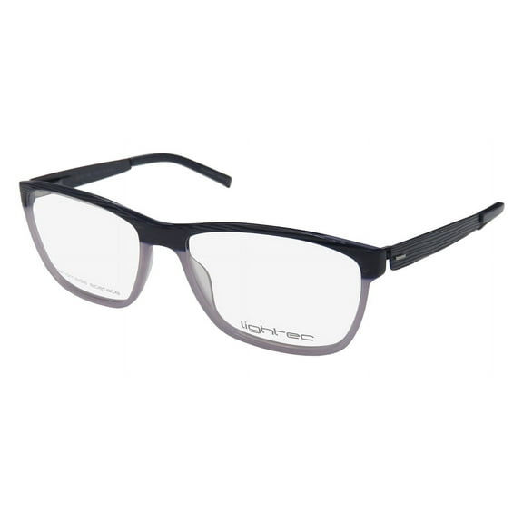 NEW LIGHTEC 7759L MENS/WOMENS DESIGNER FULL-RIM NAVY / LAVENDER FRAME DEMO LENSES 52-15-135 FLEXIBLE HINGES EYEGLASSES/SPECTACLES