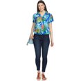 thumbnail image 4 of Stylore Womens Hawaiian Shirt Short Sleeve Blouse Tropical Royal Blue 3XL, 4 of 7
