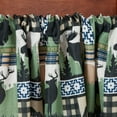thumbnail image 4 of Estate View™ Moose Lodge Light Filtering Rod Pocket Curtain Panel Pair, 38"x84", Green Black, 4 of 8