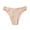 Beige, variant on Womens Mid Rise Seamless Bikini Panties Sheer Mesh Geometric Stitching White Bow Detail Underwear