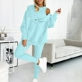 thumbnail image 3 of Idoravan Womens Sweatshirts and Pants Women Sweat Suit Hoodie And Leggings Casual And Comfortable Sweatshirt 3 Piece Suit, 3 of 5