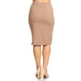thumbnail image 3 of Moa Collection Women's Plus Size Casual Stretch Pull On Bodycon Pencil Midi Skirt, 3 of 6