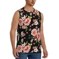 thumbnail image 2 of Balery Rose Flowers Men's Sleeveless Muscle Shirts Workout Tank Top, Moisture Wicking, Odor Protection-, 2 of 8