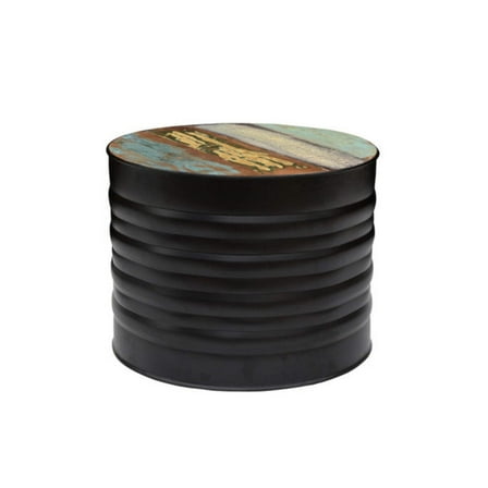 Finch Reclaimed Wood End Drum Table