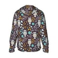 thumbnail image 3 of Gaeub Forest Cute Owl Men's and Women's UPF 50+ Long-Sleeved Sun Protection Clothing, Fishing Shirt Long Sleeve Zip - 3X-Large, 3 of 9