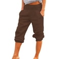 thumbnail image 1 of Capreze High Waist Capris Pants for Women Lounge Harem Pants Holiday Cropped Pants, 1 of 2
