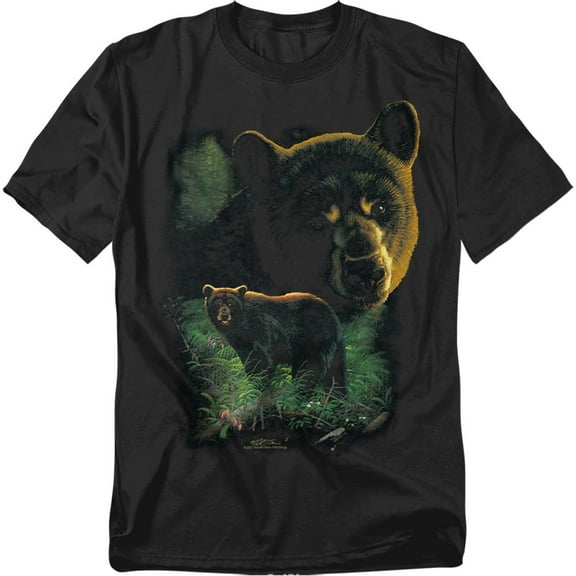 Wildlife T-Shirt Black Bears Unisex Graphic Tee For Men & Women
