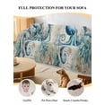 thumbnail image 4 of Teal Octopus Coastal Couch Cover, Vintage Summer Beach Nautical Sofa Cover Blanket for Loveseat Couches, Sectional Sofa Slipcover Furniture Protector for Living Room Bedroom 71''x118'', 4 of 9