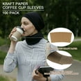 thumbnail image 3 of Aspire 100 Pcs Coffee Cup Sleeves Kraft Paper, Fit 10-24oz Cups For Hot and Cold Drinks Corrugated Insulators, 3 of 7