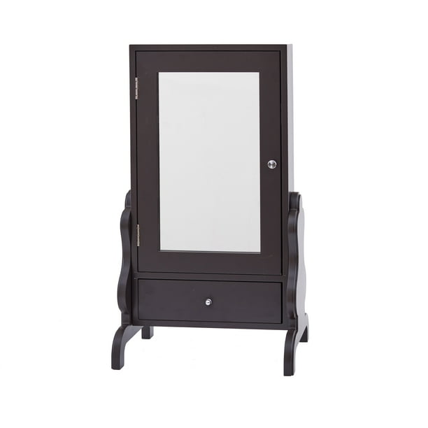 FirsTime & Co. Tabletop Mirror with Jewelry Storage in Espresso