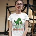 thumbnail image 3 of Tee Hunt The Struggle is Real T-Shirt Funny T-Rex Ugly Sweater Christmas Women's T-Shirt Tee, White, Small, 3 of 5