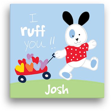 Sandra Magsamen Personalized I Ruff You Canvas Wall Art, 16" x 16 ...