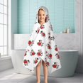 thumbnail image 6 of White Cow Strawberry Love Pattern Hooded Bath Towel，50"x30" for Ages 3 To 12 Kids, Quick Dry Lightweight Soft Microfiber Hood Beach Towel Cover Up for Kids, 6 of 7