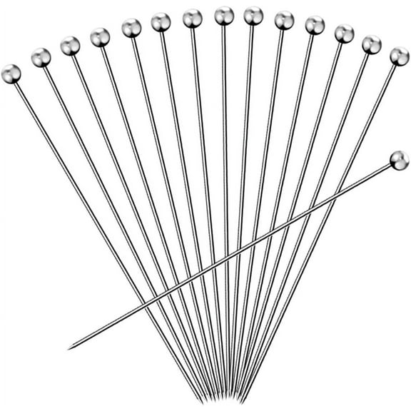 15PCS Long Cocktail Picks for Drinks, Stainless Steel Cocktail Toothpicks, Reusable Cocktail Skewers Garnish Picks, Metal Martini Picks for Olives Appetizers Fruit Bloody Mary (8.2 Inches)