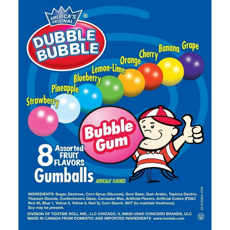 Dubble Bubble Gumball Assortment, 850pcs, 8 Assorted Fruit Flavors