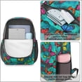 thumbnail image 4 of Butterfly and Multicolor Teal Pattern 17" School Backpacks for Teens,Waterproof Oxford Fabric,S-Shape Padded Straps for School,Travel,Hiking,Camping, 4 of 6