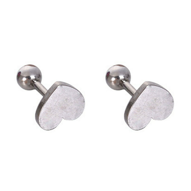 7 Pairs Flat Back Stud Earrings for Women, Surgical Stainless