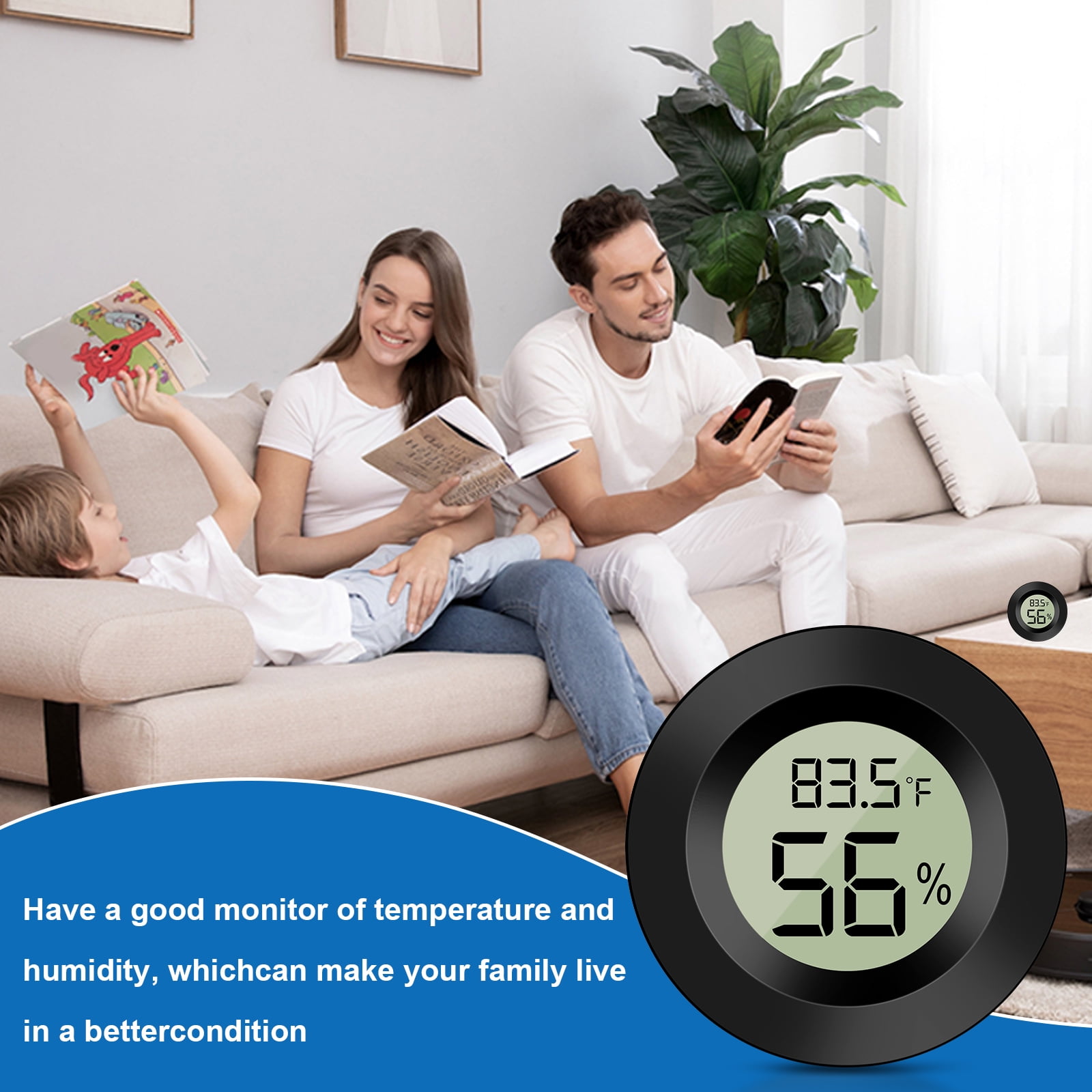 2pcs Digital Thermometers Hygrometers, EEEkit Mini Humidity ​Gauge for  Home, Greenhouse, Office