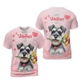 thumbnail image 3 of Happy Valentine's Day Schnauzer holding flowers All Over Print 3D Shirt Unisex Merch Miniature Schnauzer Dog Lover - 3005, 3 of 6