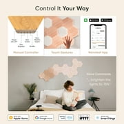 Nanoleaf Elements Wood Look Hexagons Smarter Kit - Smart Wall Light Panels - 7pk