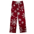 thumbnail image 6 of Tnhcen Women's Christmas Santa Print Pajama Set Long Sleeve Collared Sleepwear Tops and Pants 4-Way Stretch Holiday Lounge Outfit S-2XL, 6 of 7
