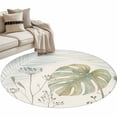 thumbnail image 2 of Area Rug 36in, Watercolors Green Palm Leaves Floor Carpet Living Room Rug, Summer Tropical Plants Non-Slip Welcome Mat Indoor Rugs for Bedroom Dining Room, 2 of 9