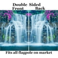 thumbnail image 2 of Beautiful Waterfall Floral Flower Summer Spring Hawaii Scenery House Flag 28 x 40 Inch, Double Sided Large Garden Yard Welcome Flags Banners for Home Lawn Patio Outdoor Decor, 2 of 4