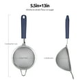 thumbnail image 2 of 18/8 Stainless Steel Mesh Strainer: U-Taste 5.5 Inch Kitchen Fine Mesh Sieve Food Colander with Riveted Sturdy Silicone Handle and 30 Mesh Hole for Straining Flour, Pasta, Fruit, Quinoa (Blue), 2 of 11