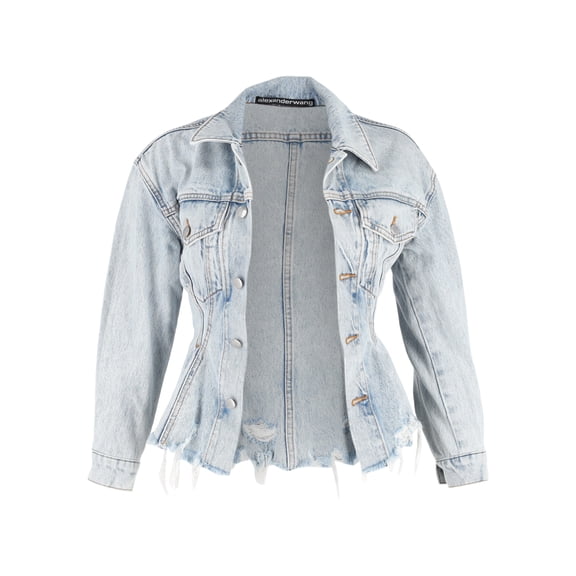 Pre-Owned Alexander Wang Sculpted Denim Jacket in Light Blue Cotton