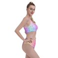 thumbnail image 4 of Daiia Colorful Glitters printed 2 piece Swimsuit Bikinis for Women High Waisted Racerback Bathing Suits Summer Tummy Control Scoop Neck Swimwear-Large, 4 of 8