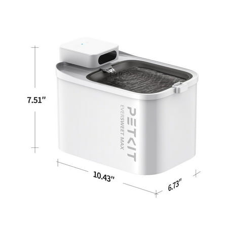 PETKIT EVERSWEET MAX Cordless Cat Water Fountain, 105 fl oz/3L Automatic Pet Water Dispenser for Cats, Dogs - Includes Replacement Filters