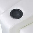 thumbnail image 3 of vidaXL 3-Seater Home Theater Recliner Sofa White Faux Leather, 3 of 6