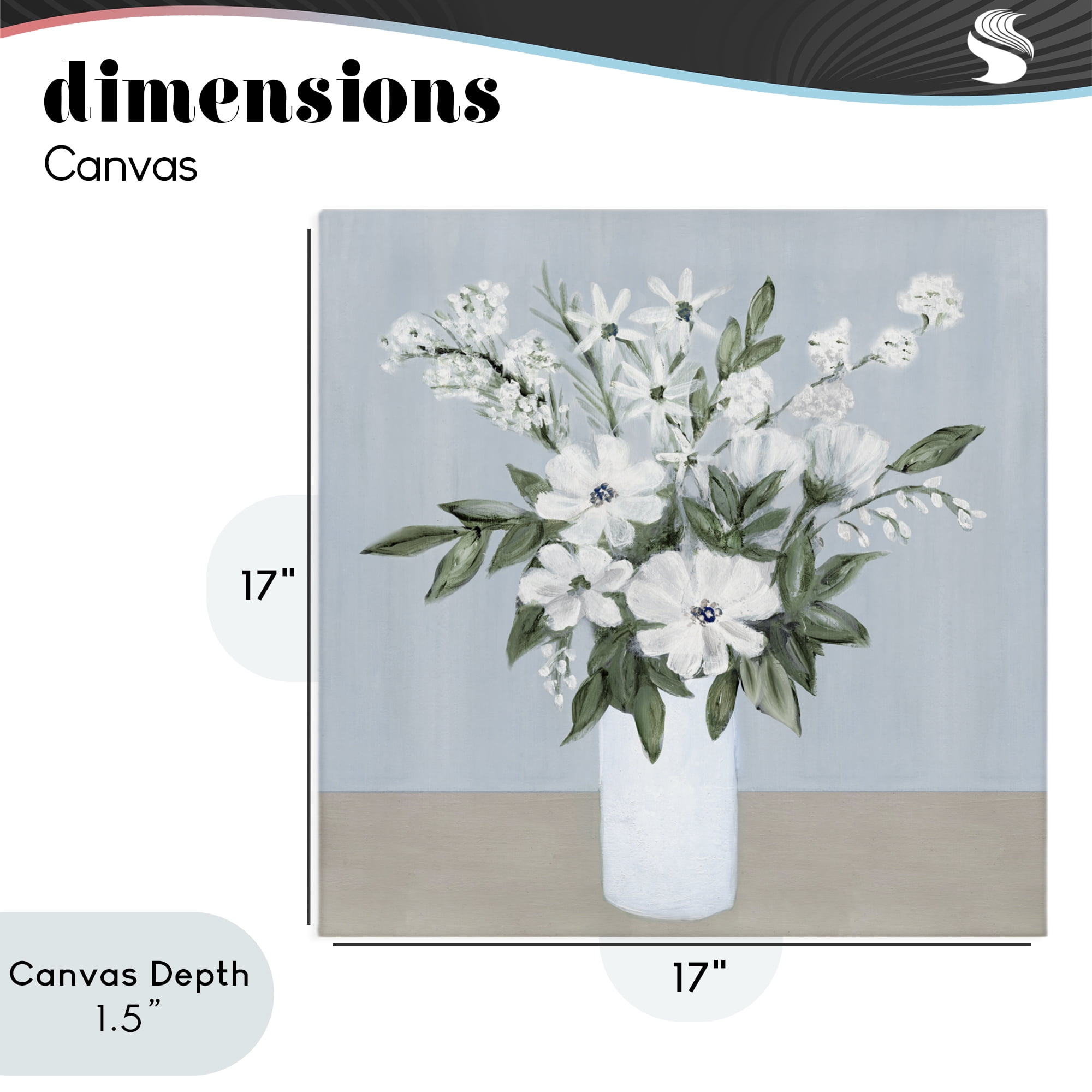 Stupell Industries Mixed White Blooms on Blue Canvas Wall Art, design by Marilyn Dunlap