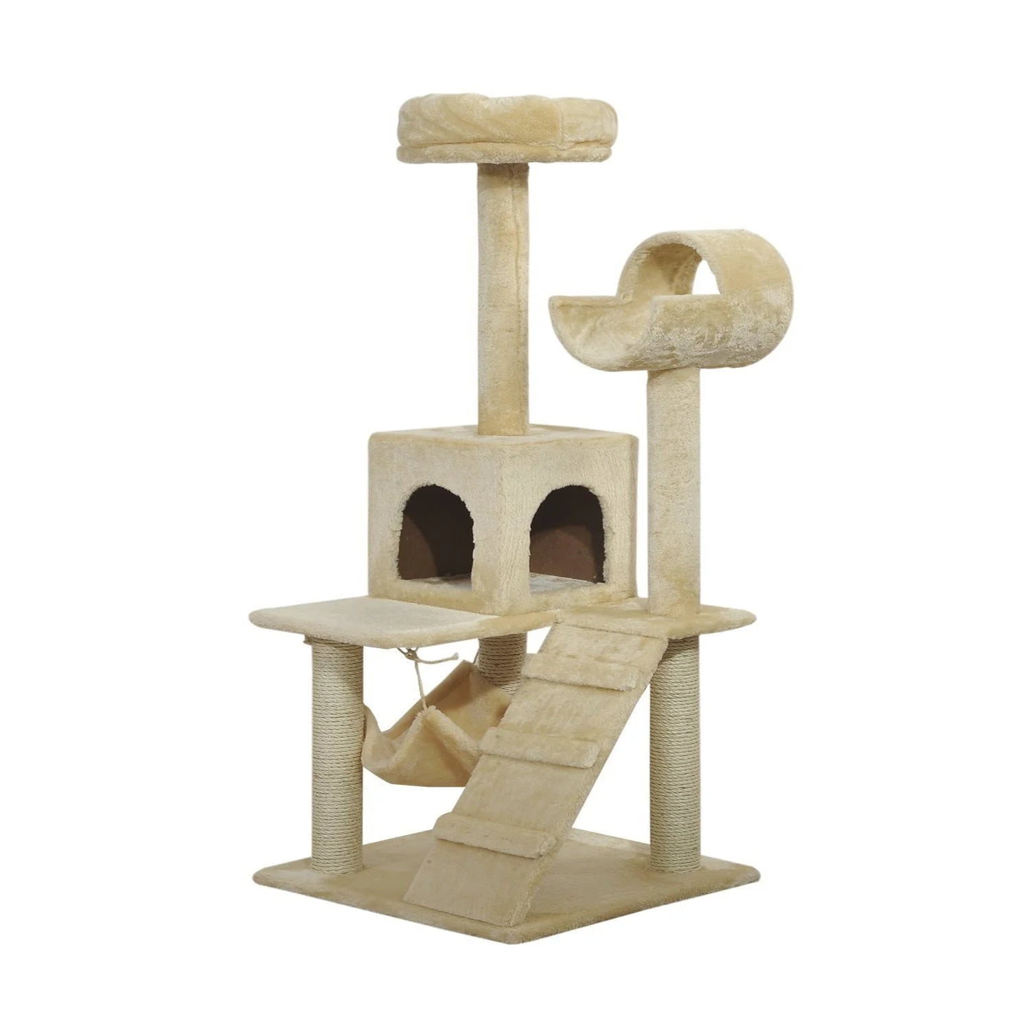 Topcobe 52 Inch Luxury Cat Scratching Tree Condo for Indoor, Large Home Cat Tree Tower with