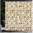 thumbnail image 3 of Ambesonne Mid Century Shower Curtain, Retro Round Mosaic Art, 69"Wx70"L, Pale Camel, 3 of 4