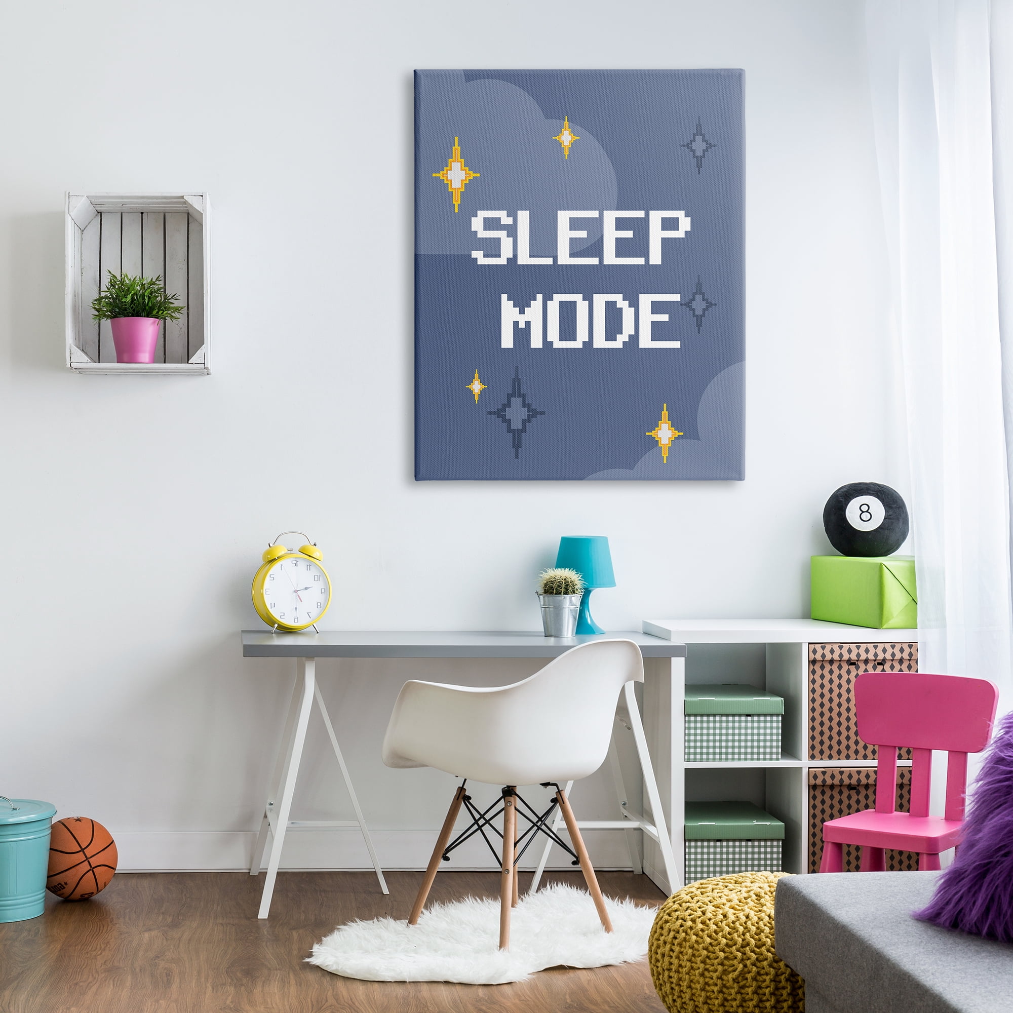 Stupell Industries Sleep Mode Pixel Stars Nature Painting Gallery Wrapped Canvas Print Wall Art, 36 x 48