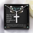 thumbnail image 3 of Christian Encouragement Anniversary Lord Bless Our Love 1 Thessalonians 3:12 Cross Card Necklace w Stainless Steel Pendant, 3 of 20