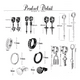 thumbnail image 2 of 15 Pares Aretes Con Piercing Pendientes Hombre+bolsa De Tela NEGRO, 2 of 5