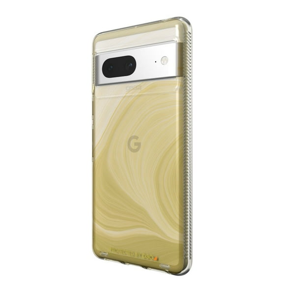 ZAGG Gear4 Milan Google Pixel 7 Case Clear Phone Case with Aesthetic Detailing D30 Drop Protection for up to (13ft/4m) Wireless Charging Case Scratch-Resistant 5G Compatible Yellow Swirl