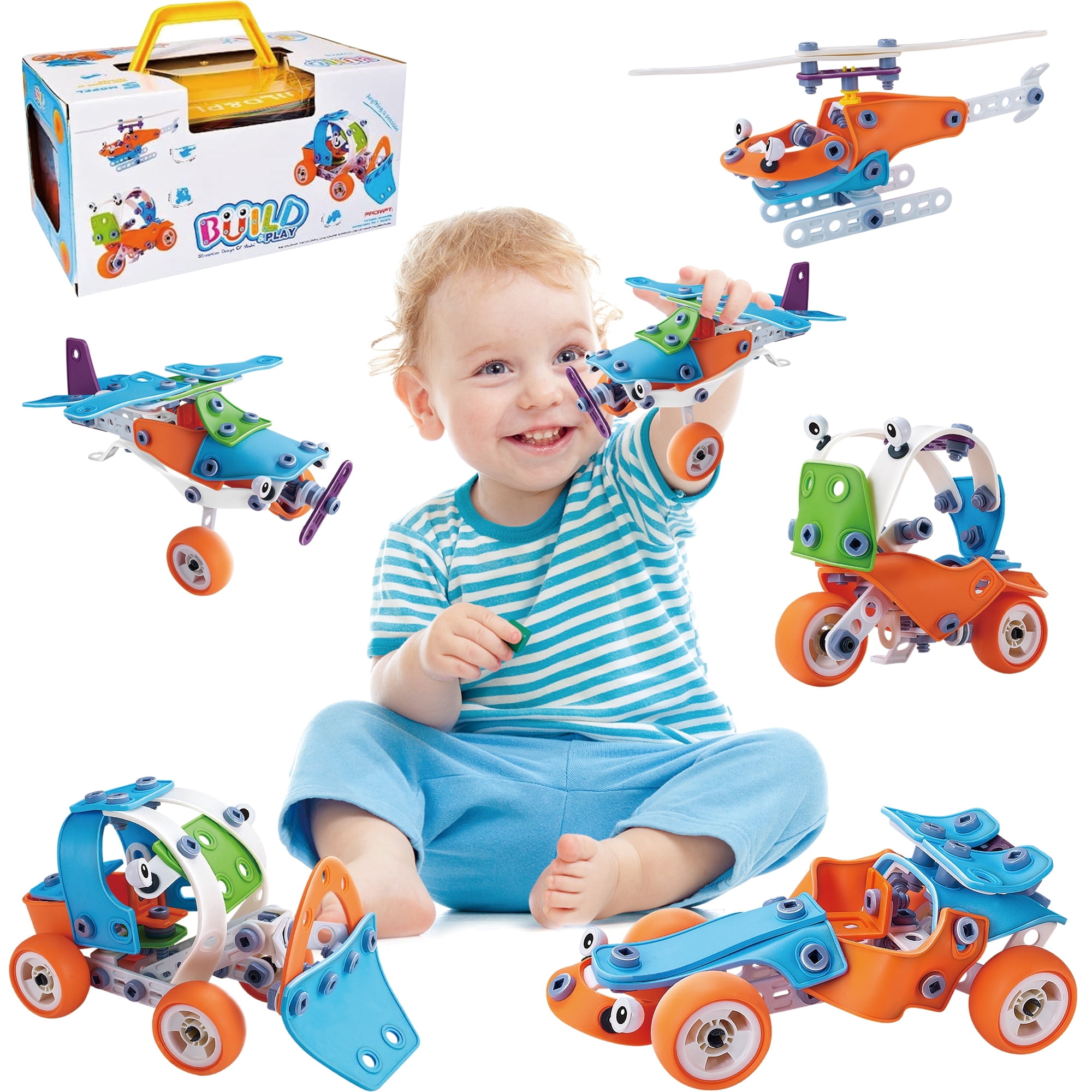 Jaawind STEM Building Toys Blocks Set for Boys 8 11, 132PC DIY Construction Toys, Engineering Learning Toys, Educational Creative Game Gift for Kids Toddler Girls Age 4 5 6 7 8 +