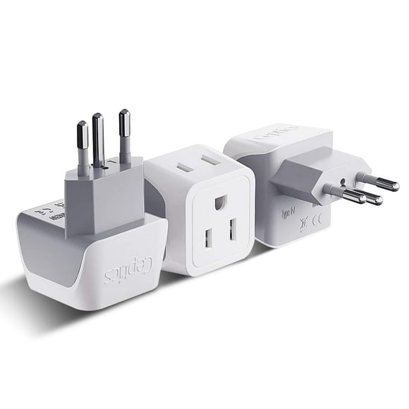 Adaptador de viaje Plug Ceptics Brazil tipo N (paquete de 3)