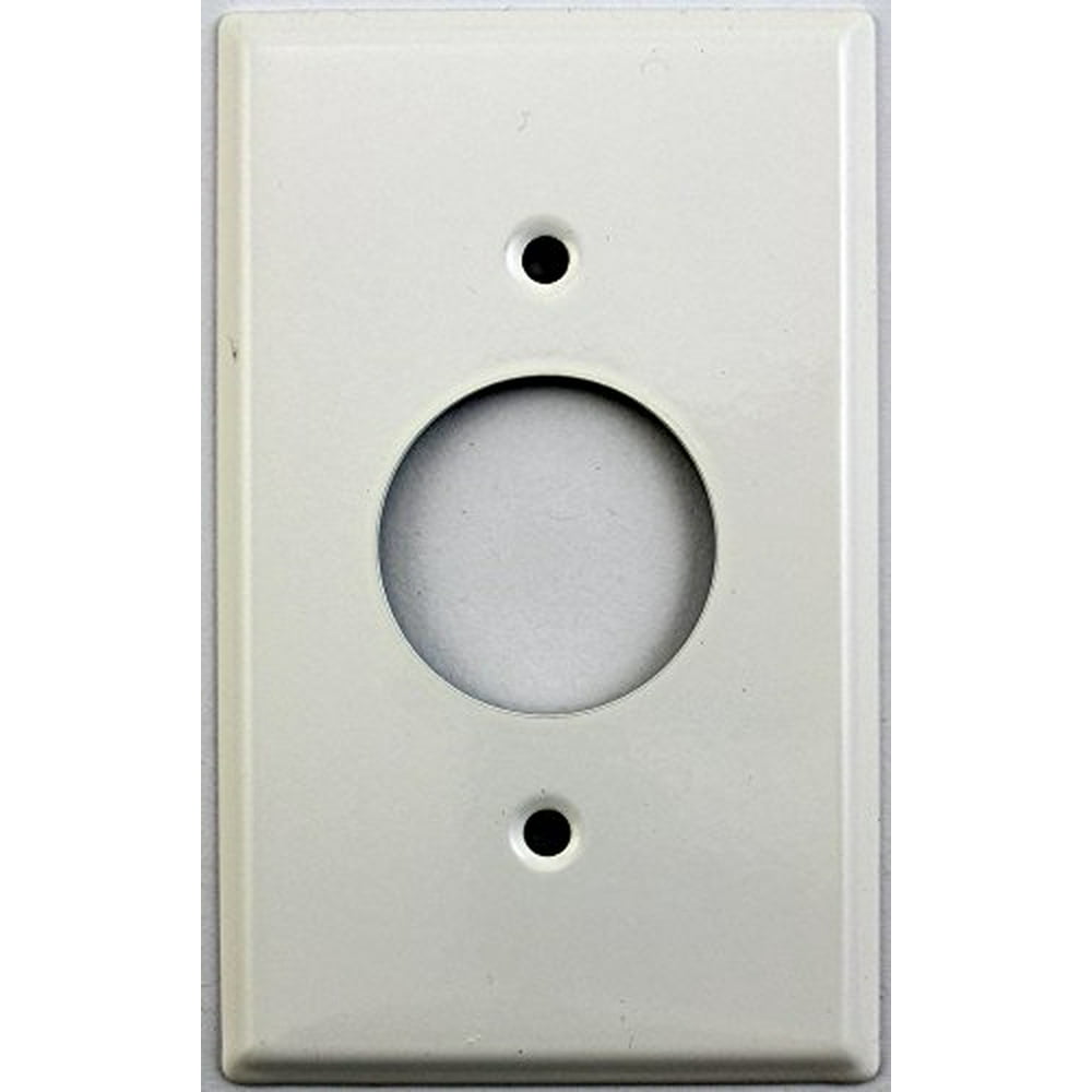 White Single Gang Wall Plate 1 3/8" Circle Opening (single round