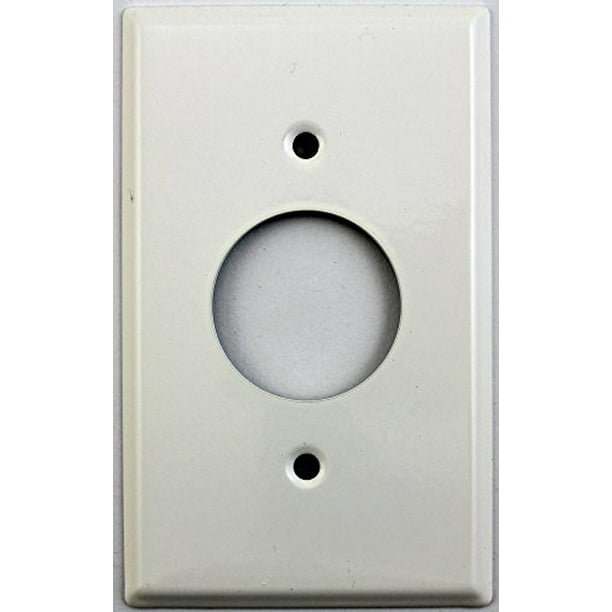 White Single Gang Wall Plate 1 3/8" Circle Opening (single round