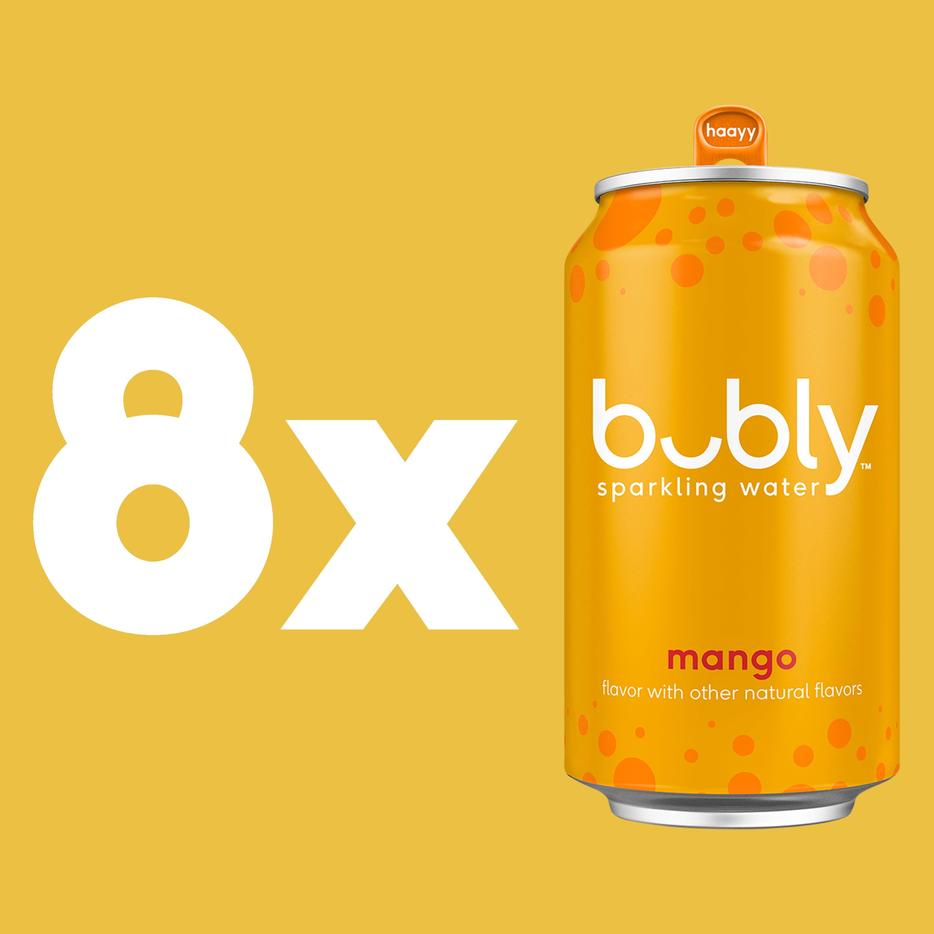 bubly Mango Sparkling Water, 12 fl oz, 8 Pack Cans