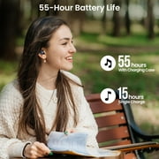 TOZO T12 Wireless Bluetooth Earbuds, Bluetooth Headphones, 55H, ENC Noise Cancelling Mic, Premium Stereo Bass, Wireless Charge, IPX8 Waterproof, App-32EQ, LED Power Display, Blue