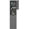 thumbnail image 6 of Walsunny Tall Bathroom Storage Cabinet with Freestanding Adjustable Shelves, Narrow Storage Linen Cabinet with 2 Doors and 1 Drawers for Bathroom, Living Room, Kitchen, Gray, 6 of 14